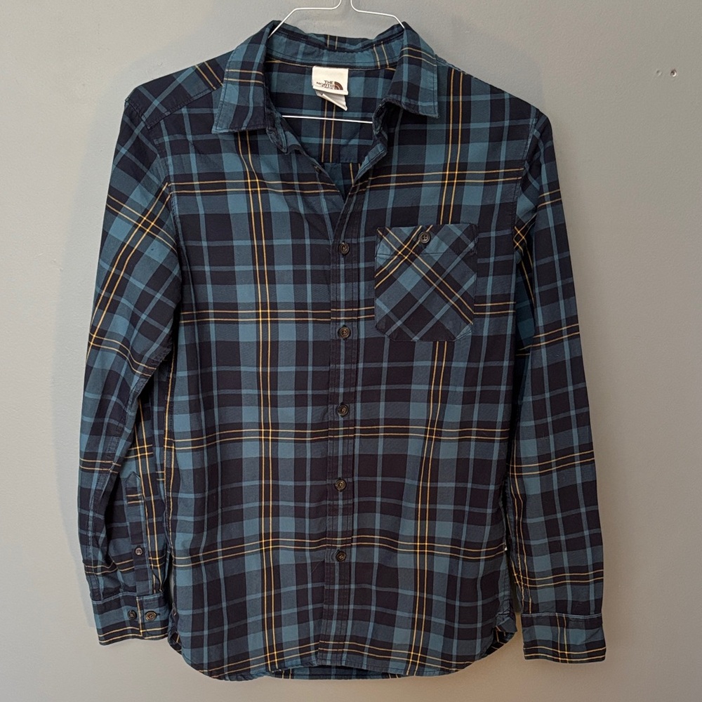The North Face Navy and Teal Plaid Shirt for Men